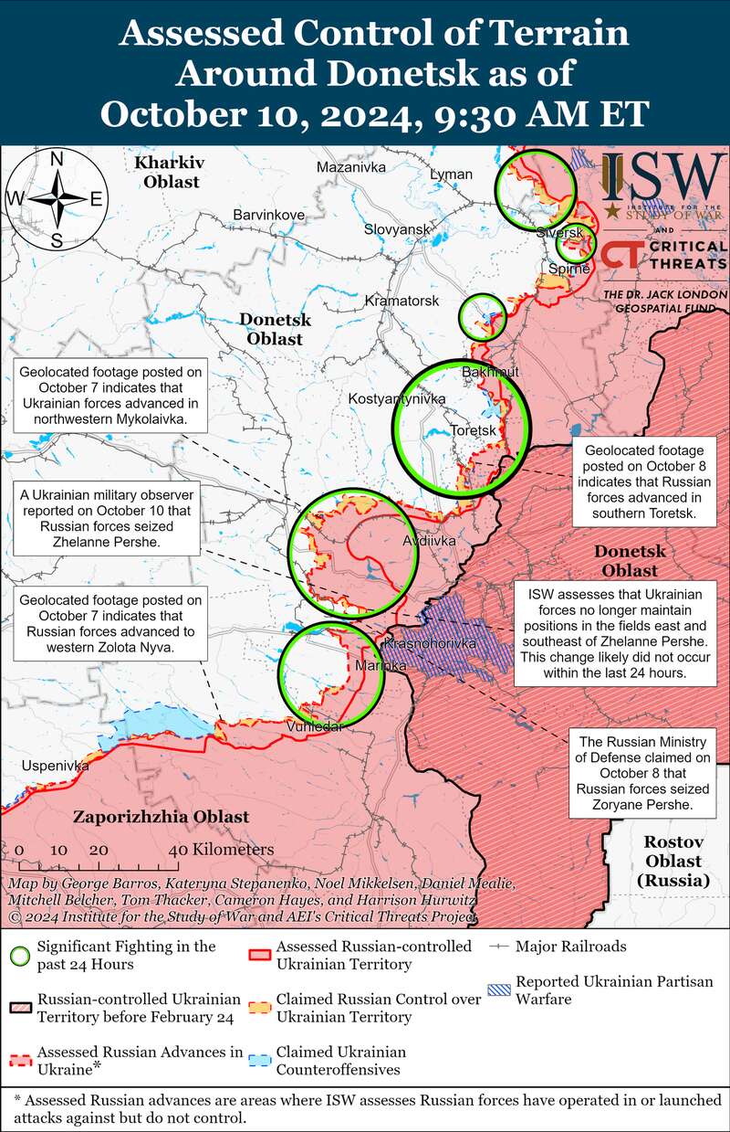 Карта боевых действий на Донетчине