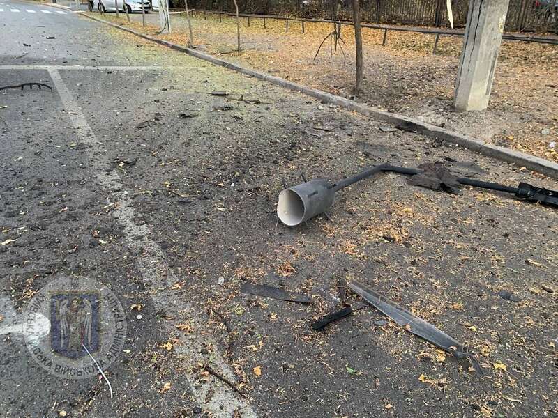 Russian drones shot down in Kyiv in the morning: damage from falling debris. Photo