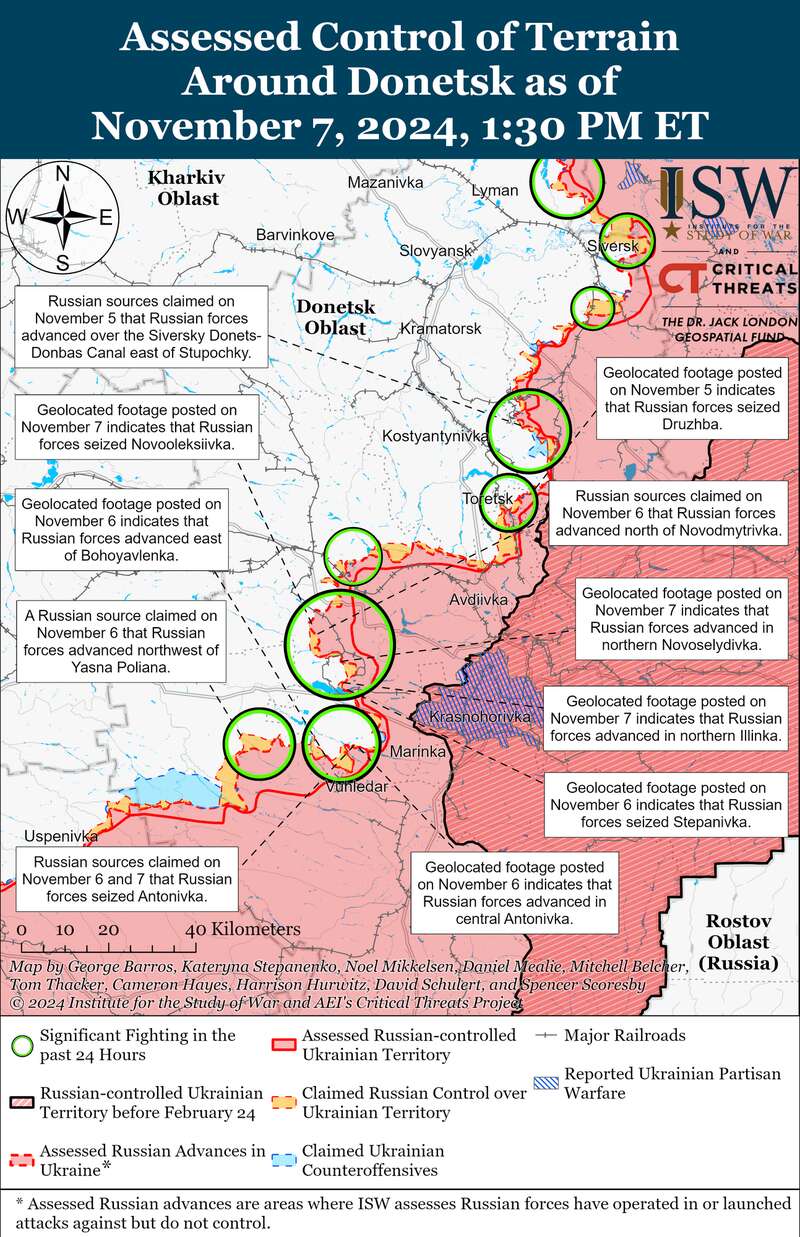 Карта бойових дій на Донеччині