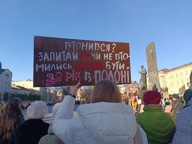 Акція на підтримку полонених українських військових, Львів, 17 листопада 2024 року