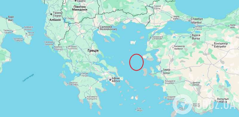 Регион у островов Лесбос и Хиос dqxikeidqxidqeant