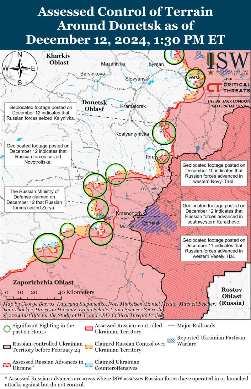 Росія зосереджує основні зусилля на двох напрямках: у Генштабі ЗСУ доповіли про ситуацію на фронті