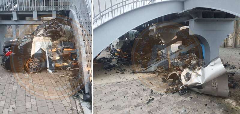 У Дніпрі BMW на швидкості влетів у опору мосту: загинули люди, авто розлетілося на шматки. Фото  dqxikeidqxidqrant