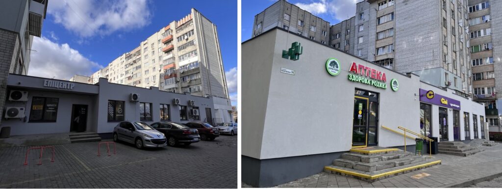 Commercial premises owned by Kateryna Domanska, divided into several segments with separate tenants (photo NGL.media)