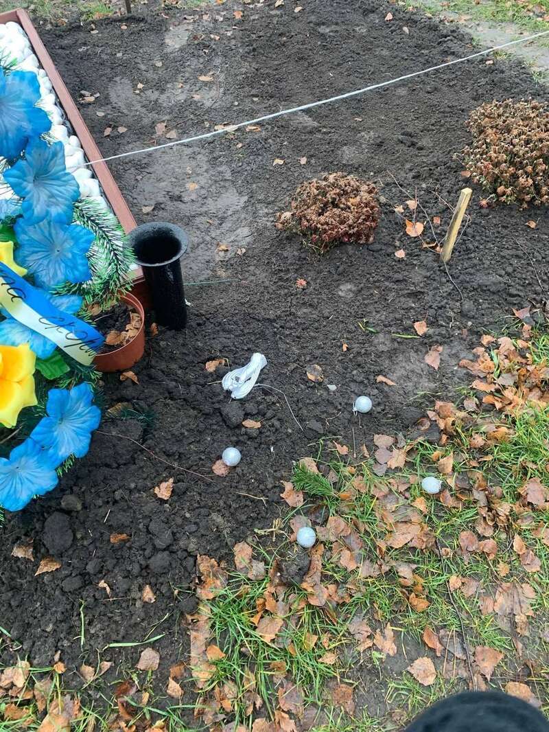 На кладбище в Рокитном неизвестные похитили елки с могил бойцов ВСУ. Фото dqxikeidqxidqrant
