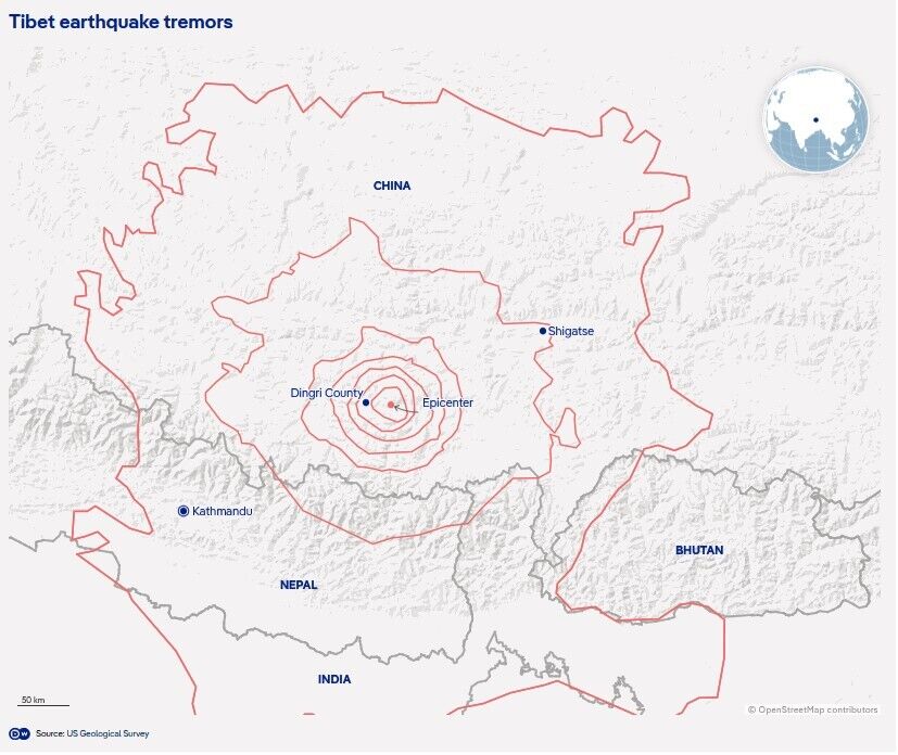 Количество пострадавших от землетрясения в Тибете возросло до 337 человек: все подробности стихийного бедствия. Фото и видео