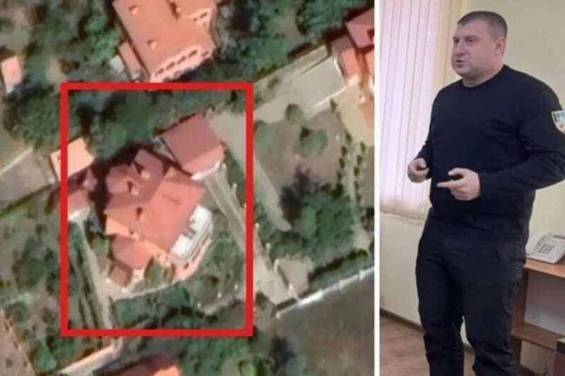 Seaside estate of the Rakovych family. Collage from the UNIAN website with a reference to stopcor.org and TG-channel Absolution