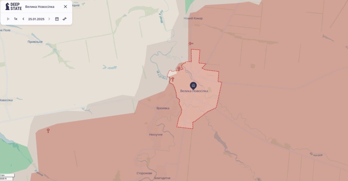Vremivka-Velyka Novosilka January 26 Russian Offensive, Vremivka, Velyka Novosilka, map, DeepState, January 26