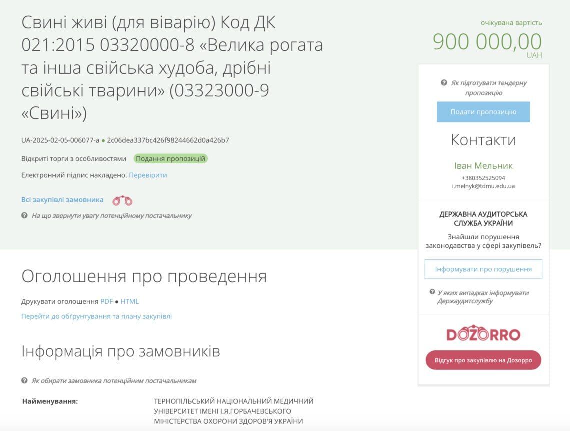 Тернопільський університет закупить 250 живих поросят: для чого потрібні свині університету dqxikeidqxidqrant