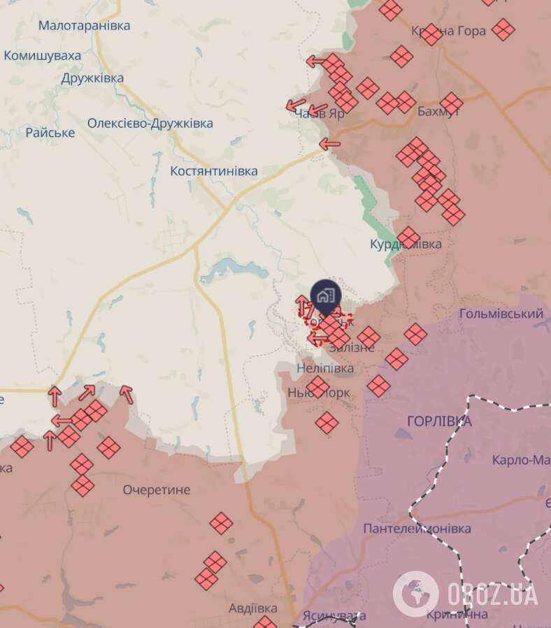 У DeepState оцінили втрати росіян у Білогорівці, Часовому Яру й Торецьку: бої за населені пункти тривають