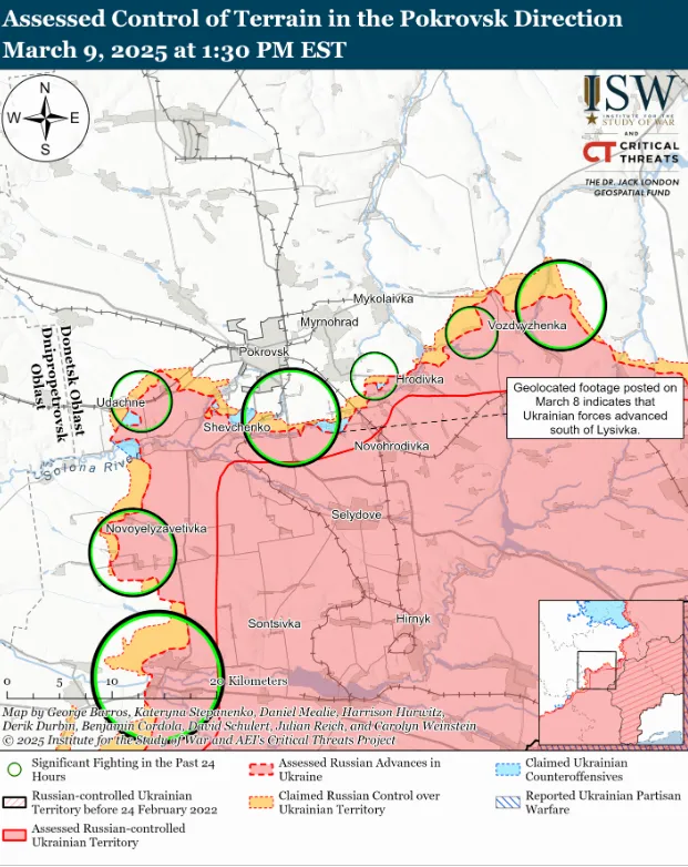 Українські війська просунулися в районах Торецька та Покровська, але у ворога теж є успіхи – ISW