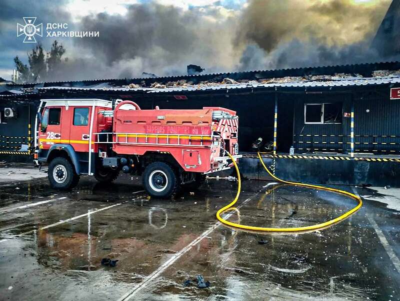 In Izium, a Russian drone hit the branch