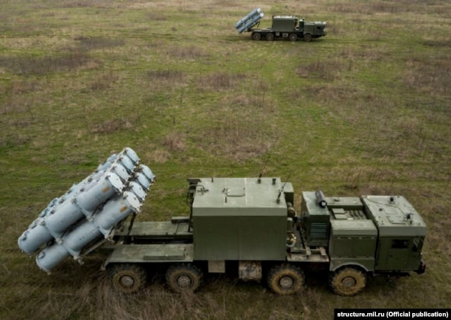 Берегові ракетні комплекси «Бал» під час російських навчань у Криму. Архівне фото
