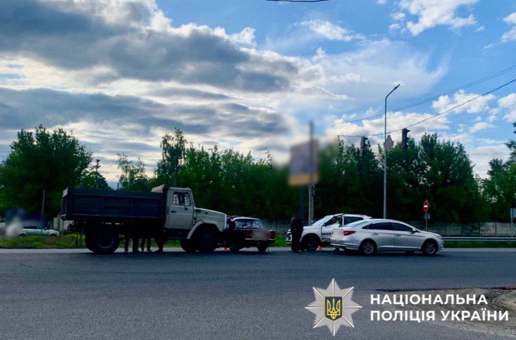 A truck collided with a car near Kyiv, there is an injured person. Photo and details