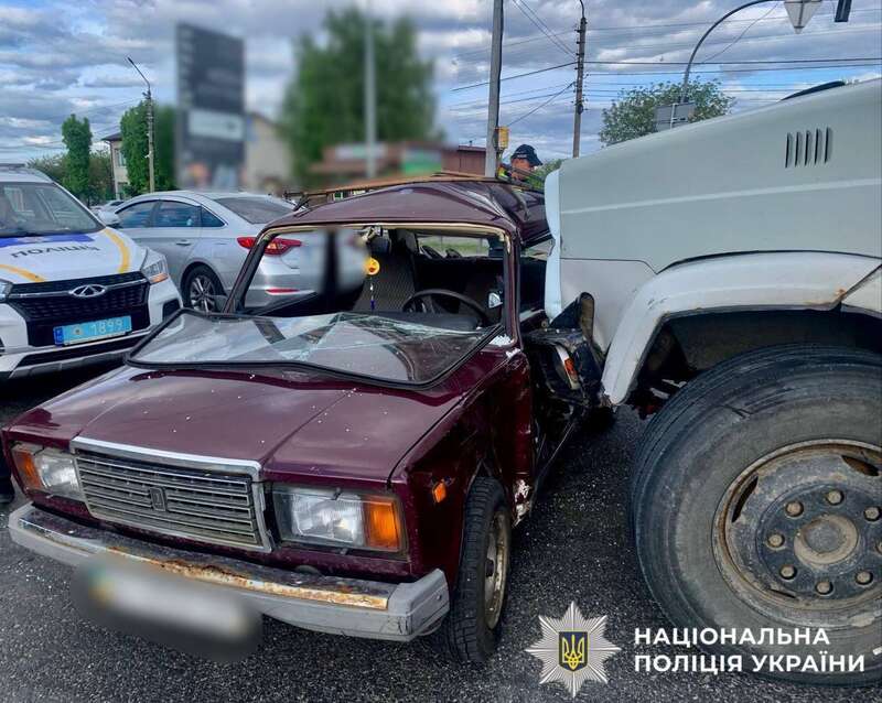 A truck collided with a car near Kyiv, there is an injured person. Photo and details