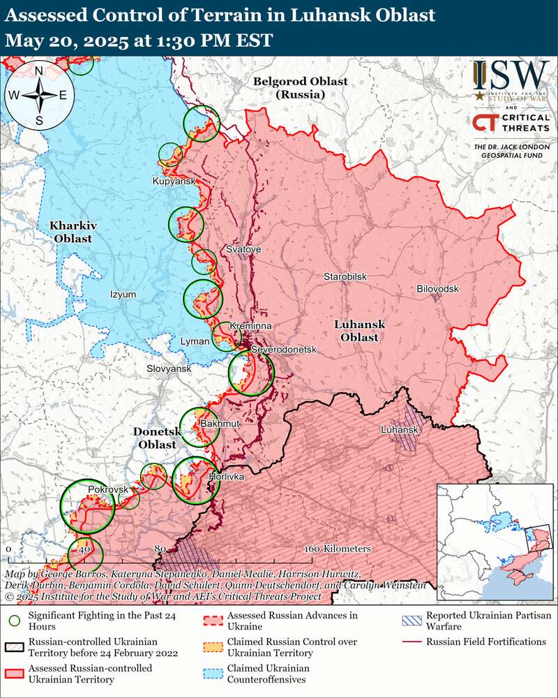 Російські війська не припиняють штурмів: в ISW оцінили, де просунувся ворог. Карта