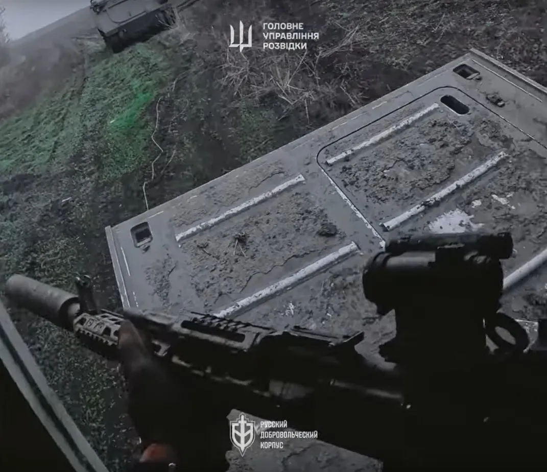 The GDI showed archival footage of the battles of the Russian Volunteer Corps in the Kharkiv region. Video dqxikeidqxidqrant