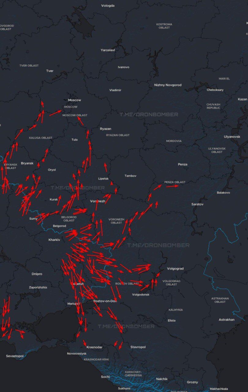 Attack by Ukrainian drones on Russia continues uninterrupted for over a day – monitors dqxikeidqxidqrant