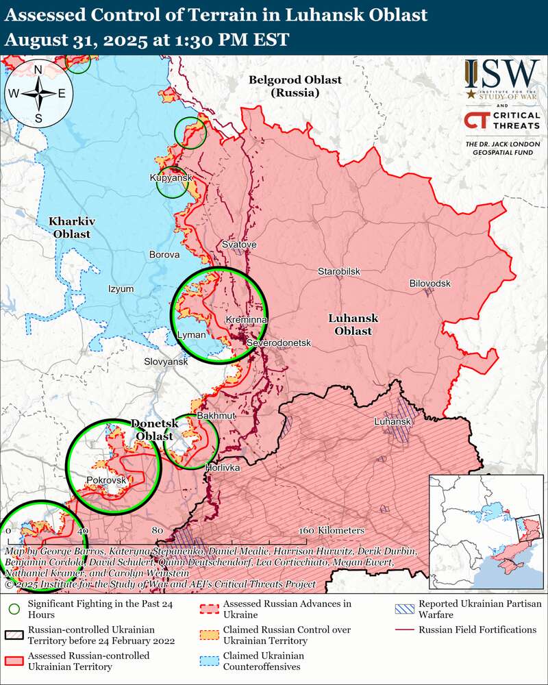 Армія РФ наступає по всіх напрямках фронту, але просування не має – ISW