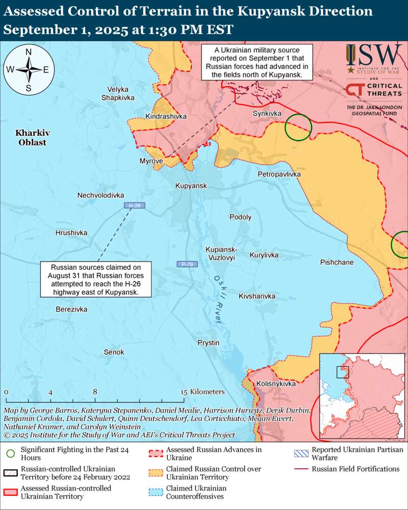 Армия РФ незначительно продвинулась на Купянском направлении ценой больших потерь: карты ISW