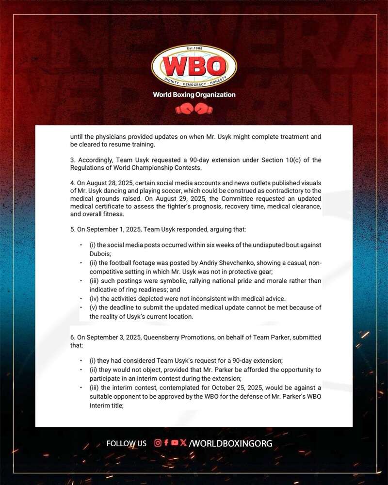 WBO опублікувала офіційне рішення щодо Усика та його титулу абсолютного чемпіона світу в суперважкій вазі