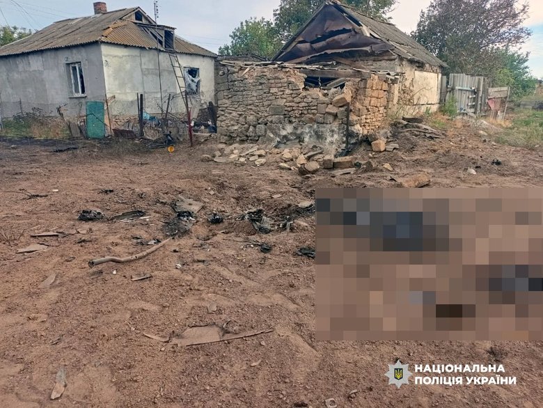 aftermath of shelling in Kherson region