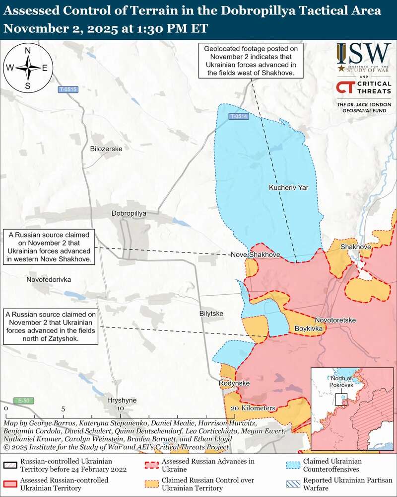 Украинские войска продвинулись в тактическом районе Доброполья: анализ и карта ISW dqxikeidqxidqeant