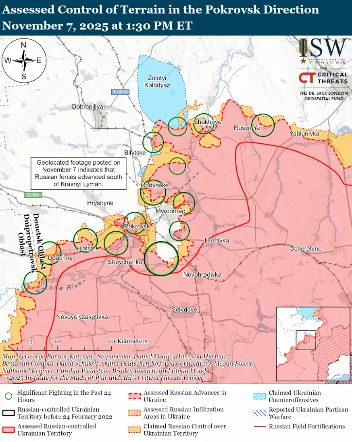 РФ розширила логістику навколо Покровська і змінила вектор атаки на Мирноград – аналіз ISW dqxikeidqxidqeant