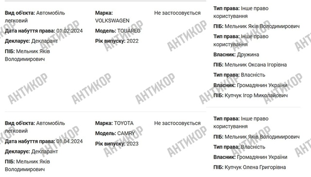 Игорь Купчук, декларация